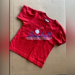 Kelly Kids Red Baseball Embroidered Tshirts  size XS 3-4T Vintage 90s Retro Kids